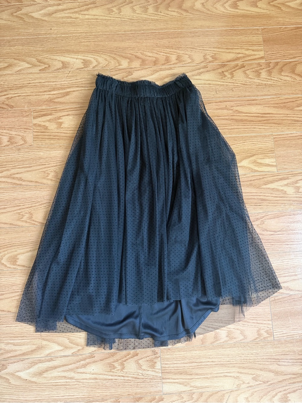 LC Lauren Conrad Black Polka Dot Tulle Skirt